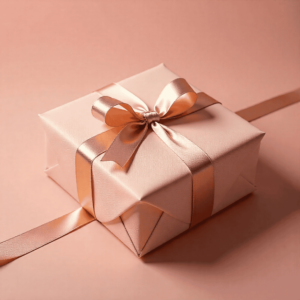 Detailed ribbon work on gift